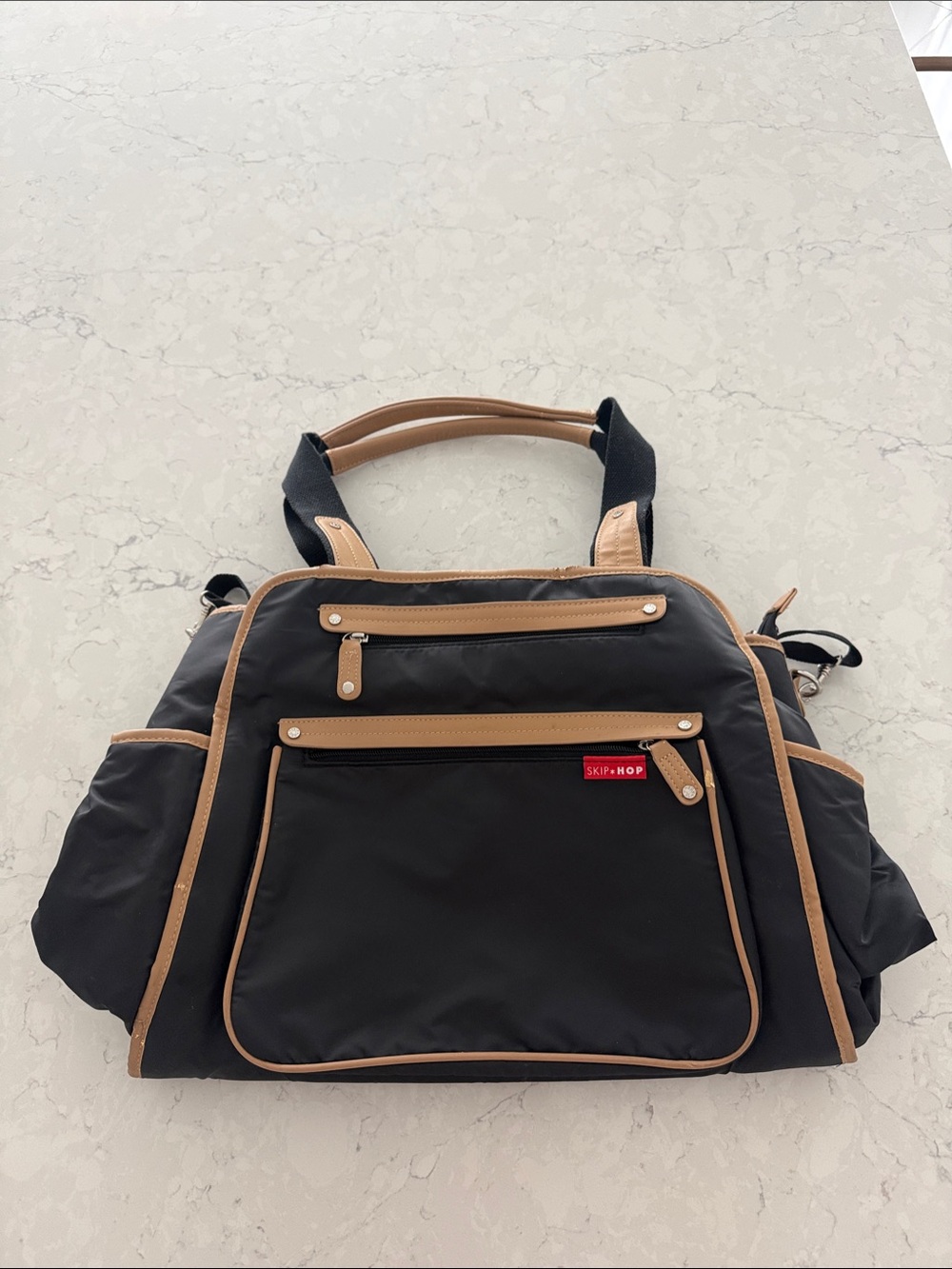 Skip Hop Grand Central “Take-It-All” Diaper Bag Tote Black/Sand